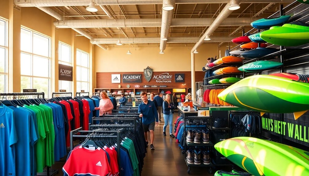 extensive sports shopping options